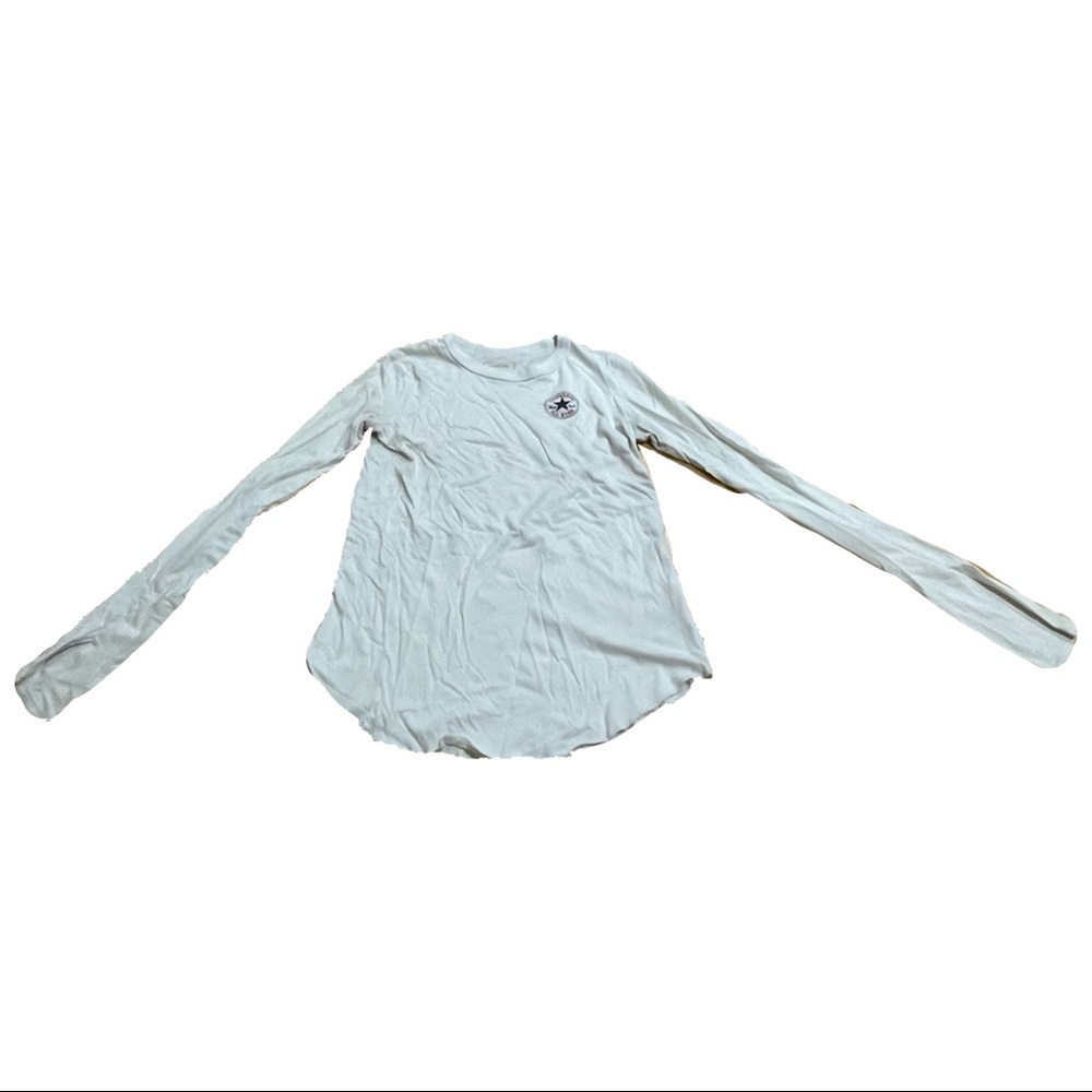 extra small white converse long sleeve shirt